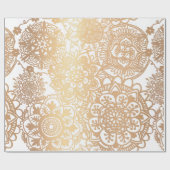 Elegant Gold en White Mandala Pattern Cadeaupapier (Vlak)