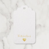 Elegant Gold en White met Love Custom Name Cadeaulabels (Achterkant)