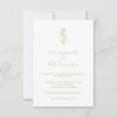 Elegant Gold en White Minimalist Script Weddenscha Kaart (Voorkant)