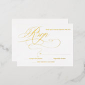 Elegant Gold en White Modern Wedding RSVP Kaarten (Voorkant / Achterkant)