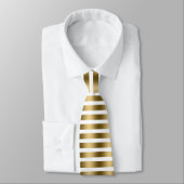 Elegant Gold en White Stripes Pattern Stropdas (Gebonden)