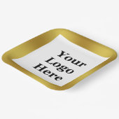 Elegant Gold en White Uw Logo hier Sjabloon Papieren Bordje (Gebogen)