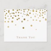 Elegant Gold en White Weddenschap Hartelijk dank Briefkaart (Voorkant)