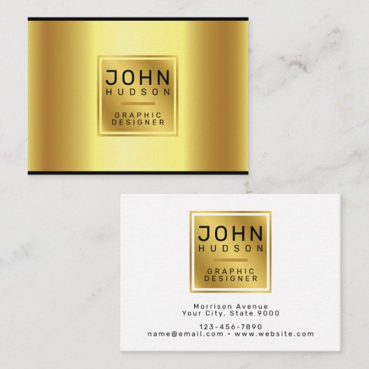 Elegant Gold en zwart Visitekaartje (Voorkant / Achterkant)