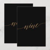 Elegant Gold- en zwarte-tabel negen-tabelnummer (Voorkant / Achterkant)