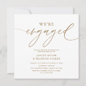 Elegant Gold Engagement Carré Invitation (Devant)