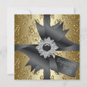 Elegant Gold Engagement Party Invitations (Devant)