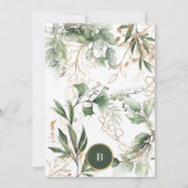 Elegant Gold Eucalyptus Greenery Boho Moss Green Kaart (Achterkant)