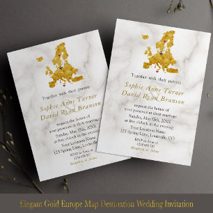 Elégant Gold Europe Carte Destination Mariage