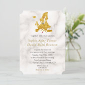 Elégant Gold Europe Carte Destination Mariage (Debout devant)