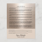 Elegant Gold Eyelash Extensions Liability Waiver Flyer (Achterkant)