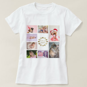 Elegant Gold Family Foto Collage Moederdag T-shirt