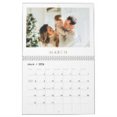 Elegant Gold Family Photo Collage Calendrier (Mar 2026)