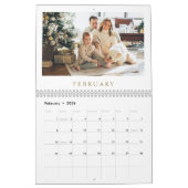 Elegant Gold Family Photo Collage Calendrier (Feb 2026)
