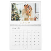 Elegant Gold Family Photo Collage Calendrier (Jan 2026)