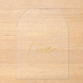 Elegant Gold Faux Foil Arch Acrylic Table Number Acryl Uitnodigingen (Voorkant)
