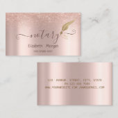 Elegant Gold Feather Notary Roos Gold Glitter Visitekaartje (Voorkant / Achterkant)