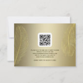 Elegant Gold Feather RSVP Card For Luxury Event (Dos)