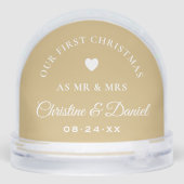 Elegant Gold First Christmas Photo Keepsake Sneeuwbol (Achterkant)