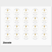 Elegant Gold First Heilige Communie Hartelijk dank Ronde Sticker (Vel)