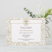 Elegant Gold Fleur de Lis Event Invitations Kaart (Staand voorkant)
