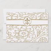 Elegant Gold Fleur de Lis Event Invitations Kaart (Achterkant)