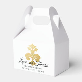 Elegant Gold Fleur de Lis Love Bedankt Wedding Bedankdoosjes