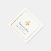 Elegant Gold Fleur de Lis Personalized Wedding Servet (Hoek)