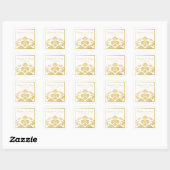 Elegant Gold Fleur de Lis Wedding Vierkante Sticker (Vel)