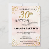 Elegant Gold Floral 30th Birthday Invitation (Devant)