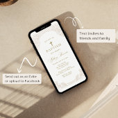 Elegant Gold Floral Baptism Invitation