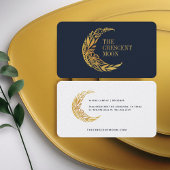 Elegant Gold Floral Garden Crescent Moon Visitekaartje