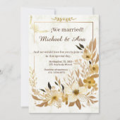 Elegant Gold Floral Golden Wedding Invitation (Devant)