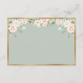 Elegant Gold Floral Green Script Weddenschap RSVP (Achterkant)