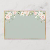 Elegant Gold Floral Green Script Weddenschap RSVP Kaartje (Achterkant)