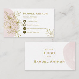 Elegant Gold Floral Lily - Business Card Visitekaartje