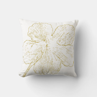 Elegant Gold Floral Line Art Minimalist Kussen