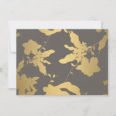 Elegant Gold Floral Pattern Gray Gift Certificate (Achterkant)