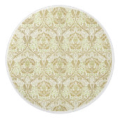 Elegant Gold Floral Pattern Keramische Knop (Voorkant)