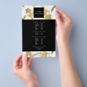 Elegant Gold Floral Pattern on White II Flyer (Hand)