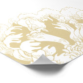Elegant Gold Floral Peony Wedding Seating Seating Poster (Hoek)