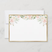 Elégant Gold Floral Script Wedding RSVP (Dos)
