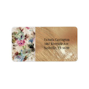 Elegant Gold Floral Waterverf Abstract Wedding La Etiket