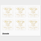 Elegant Gold Floral Weddenschap Hartelijk dank Vierkante Sticker (Vel)