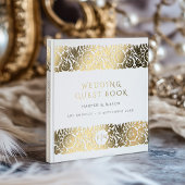 Elegant Gold Floral Wedding Gastenboek