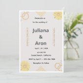 Elegant Gold Floral Wedding Invitation - Chic Gold (Debout devant)