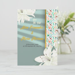 Elegant Gold Floral Wedding Kaart