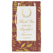 Elegant Gold Floral Wreath Wedding Klein Cadeauzakje (Voorkant)