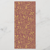 Elegant Gold Floral Wreath Wedding Menu (Achterkant)