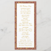Elegant Gold Floral Wreath Wedding Program Programma (Achterkant)